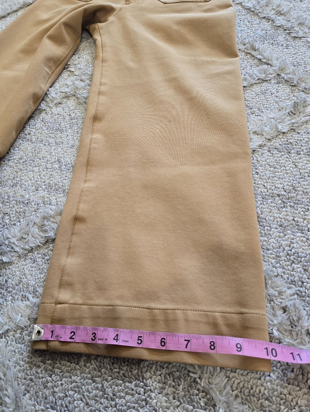 Maeve Anthropologie Colette Cropped Wide-Leg Pants: Ponte Edition Khaki Tan 28 - Picture 7 of 8